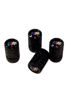 Black Gloss Aluminum  Wheel Valve Stem Caps for BMW 4 pcs NEW